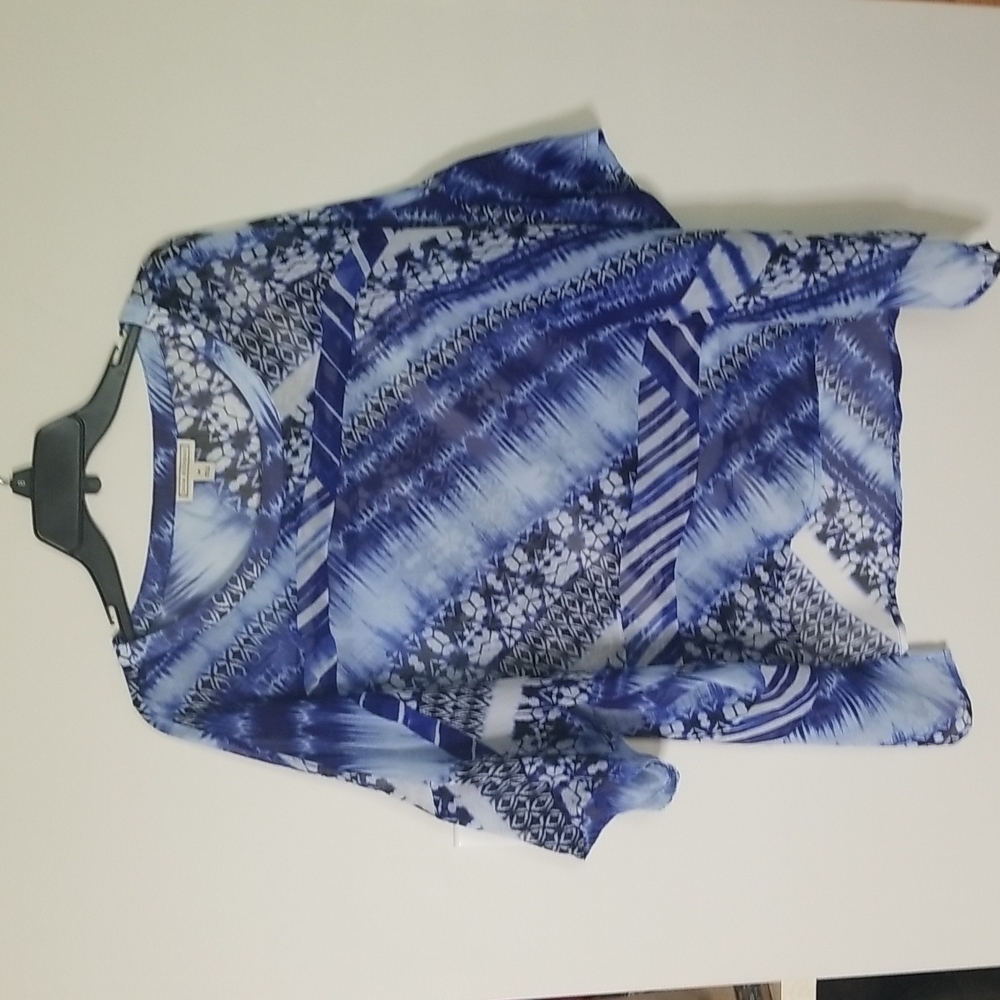 Dana Buchman  kimono style sheer tunic popover